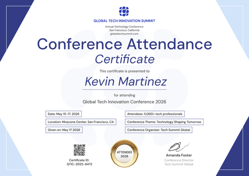 Hackathon Attendance Certificate Template – Landscape Hackathon Attendance Certificate Template – Landscape