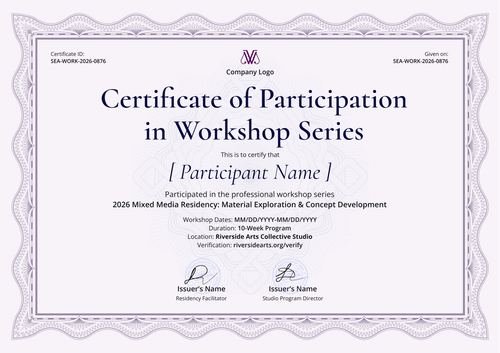 Formal and classic certificate of participation in workshop series template Formal and classic certificate of participation in workshop series template
