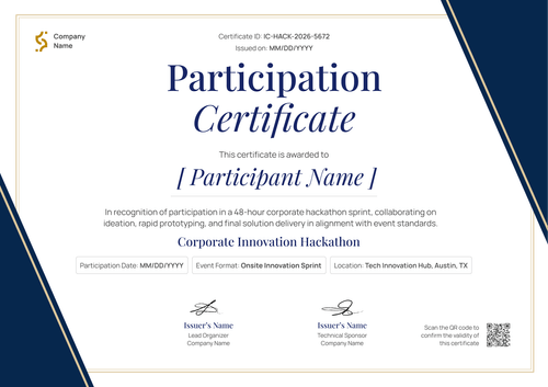 Stylish and blue participation certificate template Stylish and blue participation certificate template