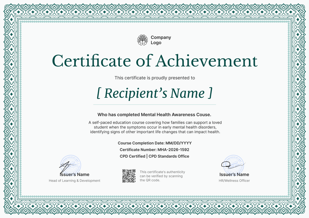 Editable Mental Health Awareness Certificate Template - Landscape Editable Mental Health Awareness Certificate Template - Landscape