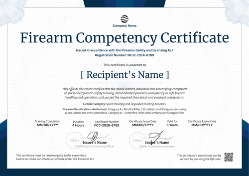 Certificate of Competency Template – Landscape Certificate of Competency Template – Landscape