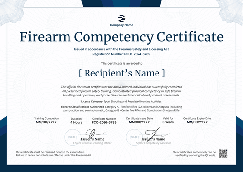 Certificate of Competency Template – Landscape Certificate of Competency Template – Landscape