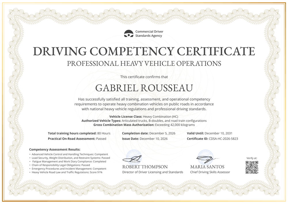 Certificate of Competency Template – Landscape Certificate of Competency Template – Landscape