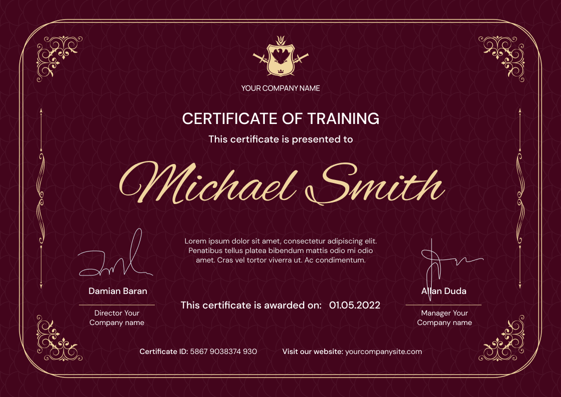 Free Training Certificate Templates - Easy to Get and Edit - Certifier