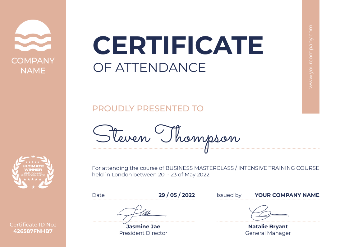 Coursework Sample Format Free Course Certificate Templates – Edit and Download Now