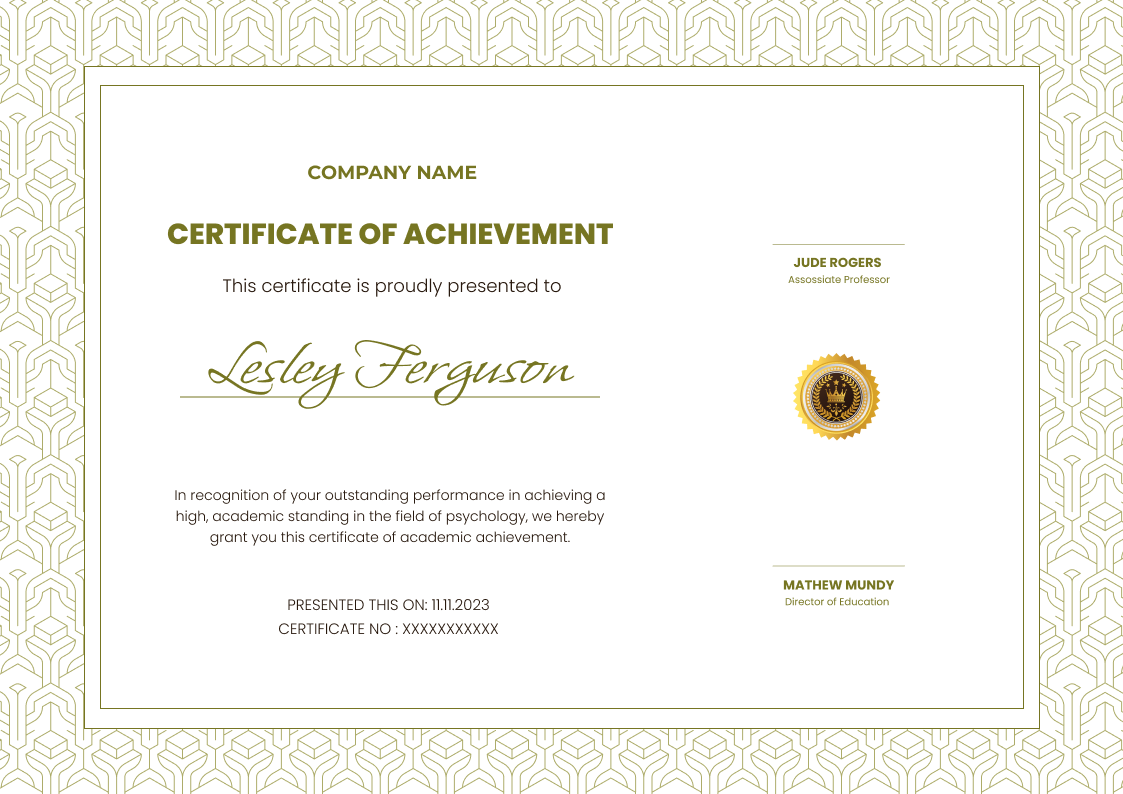 Free Achievement Certificate Templates Easy to Customize