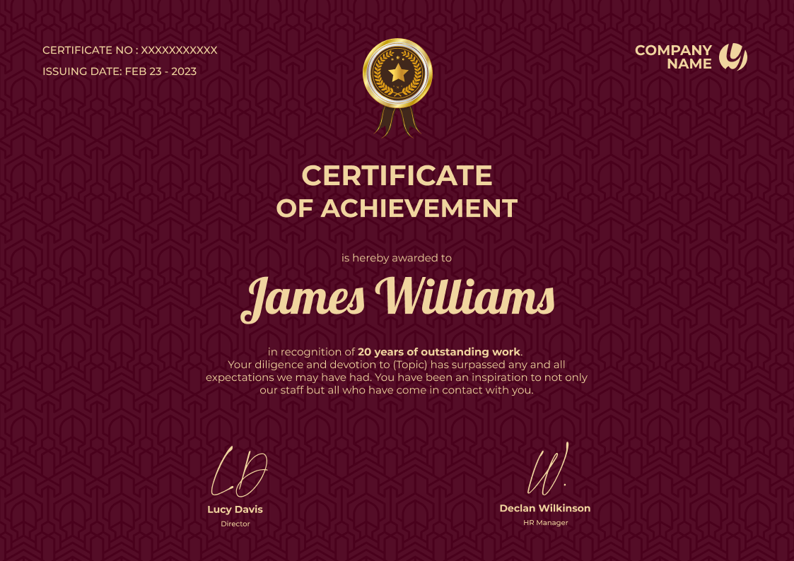 Free Achievement Certificate Templates Easy to Customize