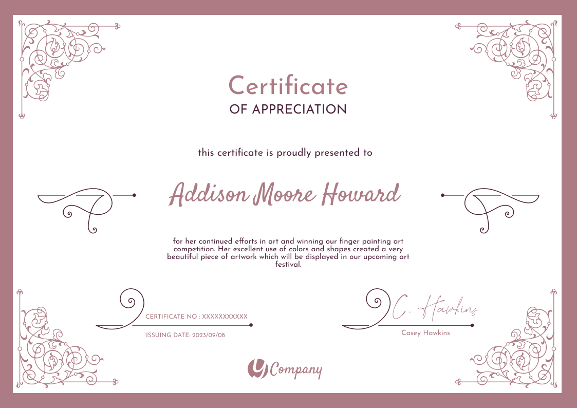 Customizable Appreciation Certificate Templates - Free to Get