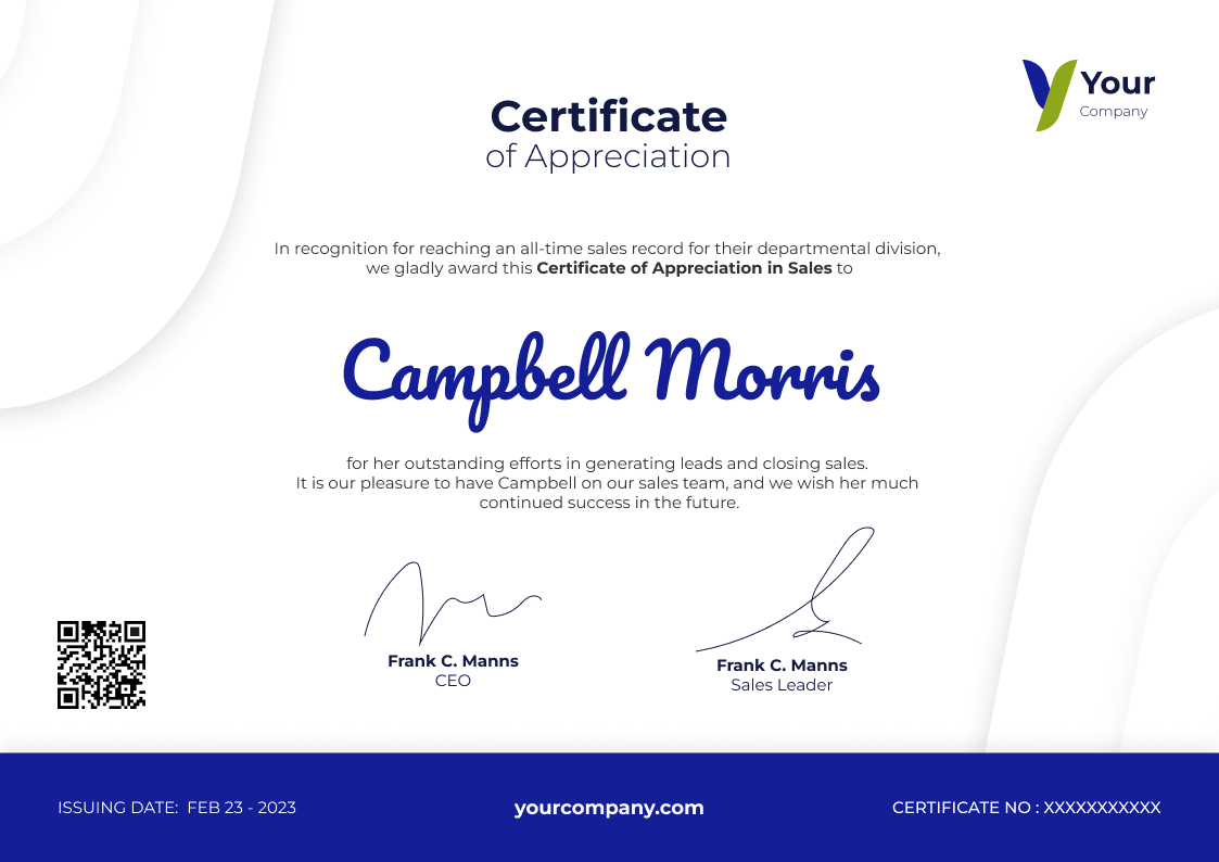 Customizable Appreciation Certificate Templates - Free to Get