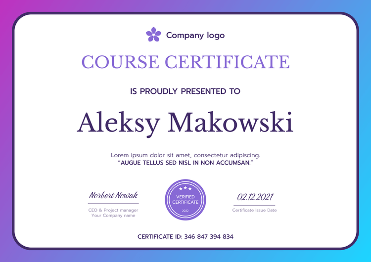 Simple Certificate Templates for Quick Recognition - Free Customization