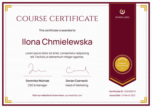 Free Course Certificate Templates – Edit and Download Now - Certifier