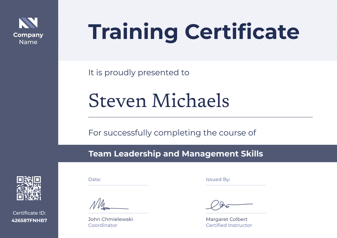 Free Training Certificate Templates - Easy to Get and Edit