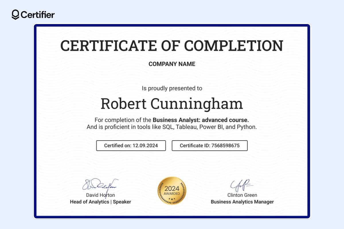 Image 8 for Certificate Of Completion Free Template Word
