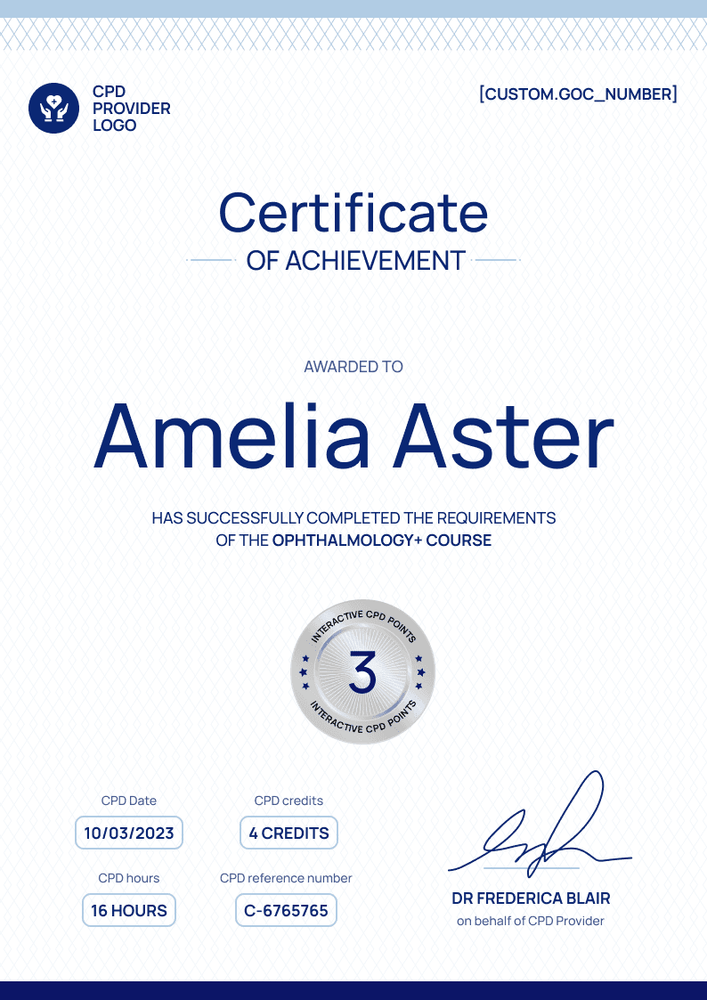 Simple and professional CPD certificate template