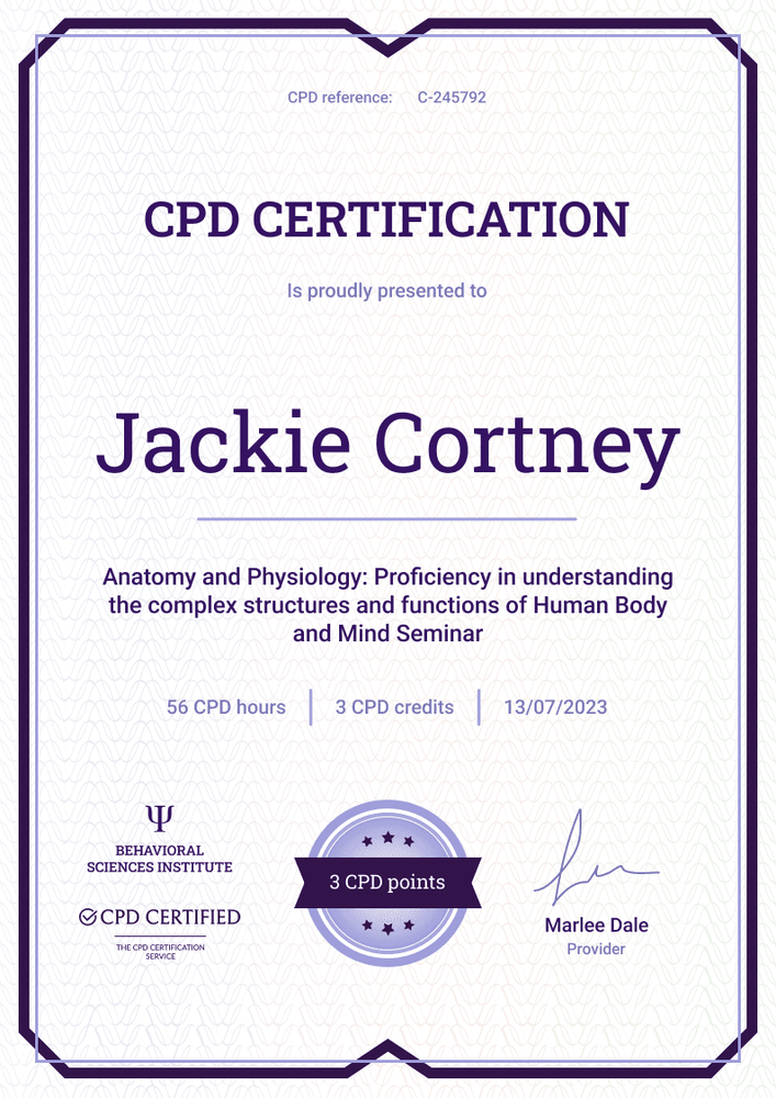 Universal and professional CPD certificate template