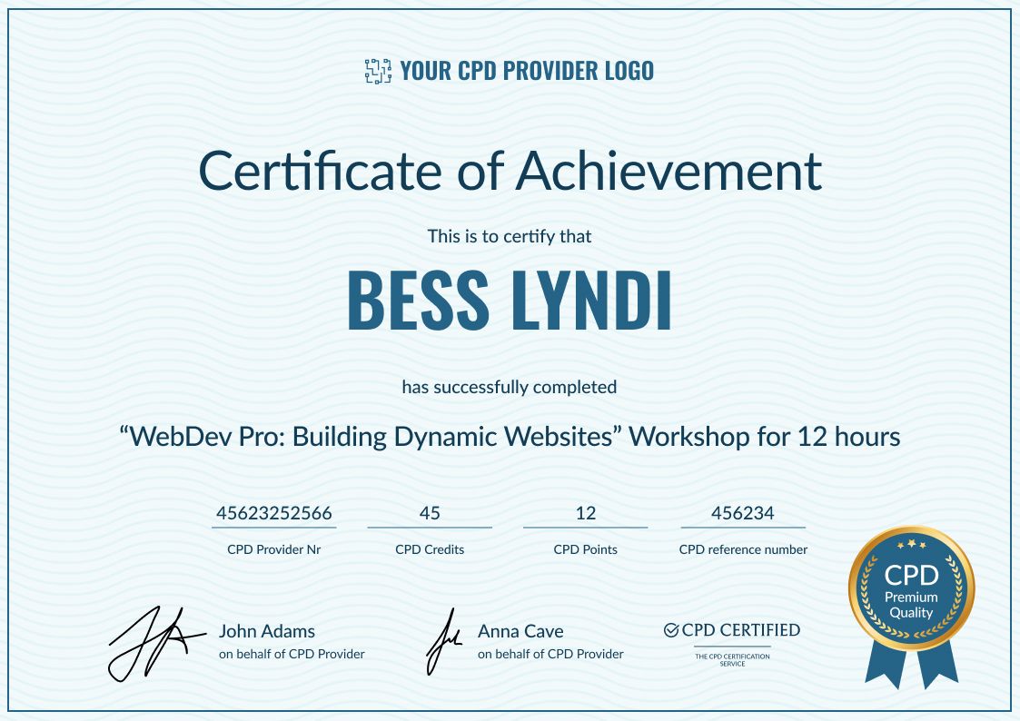 CPD Certificate Templates - Download and Edit for Free