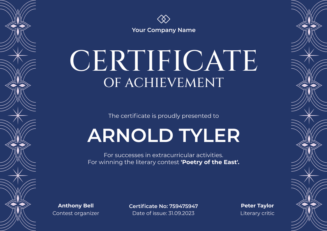Free Achievement Certificate Templates Easy to Customize