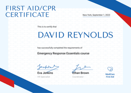Free First-Aid Certificate Templates - Download & Edit