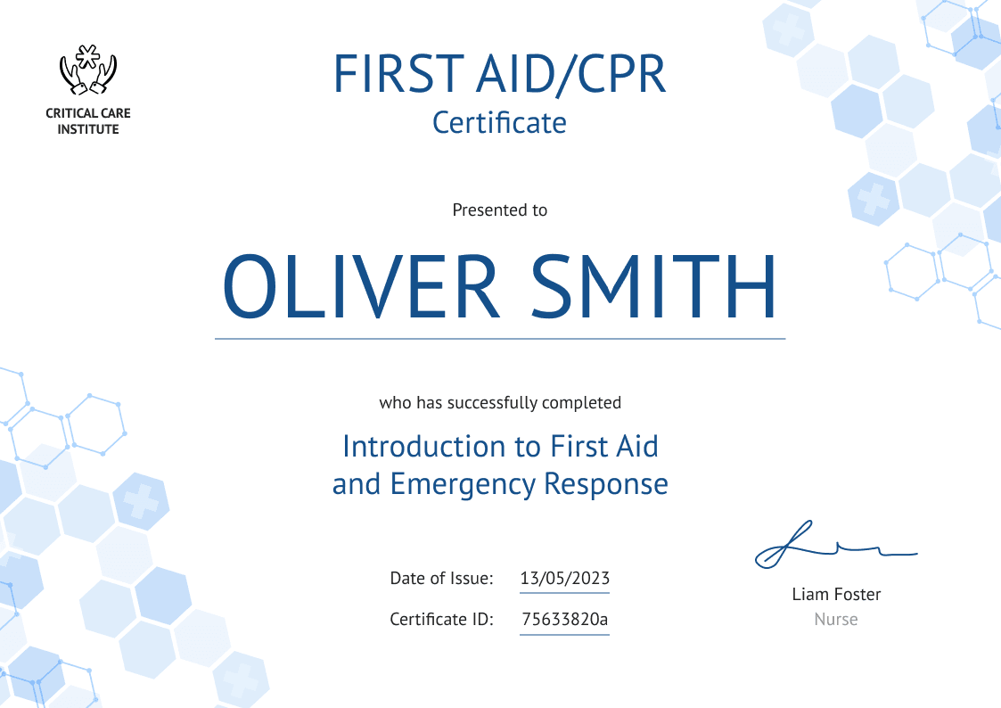 Free First-Aid Certificate Templates - Download & Edit