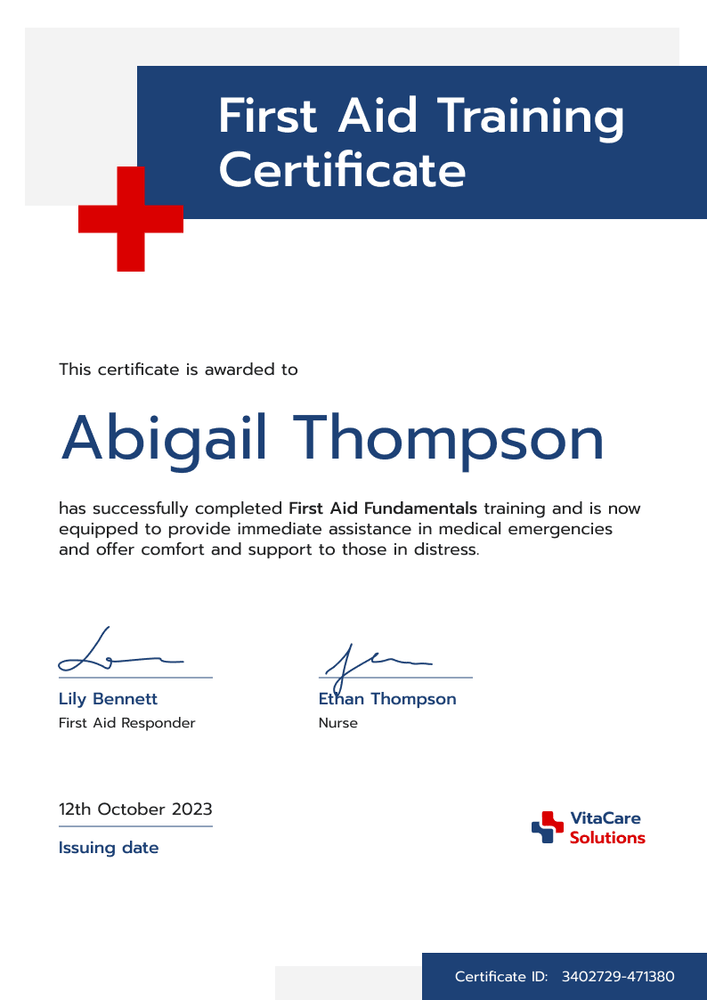 Classic and professional first-aid and CPR certificate template