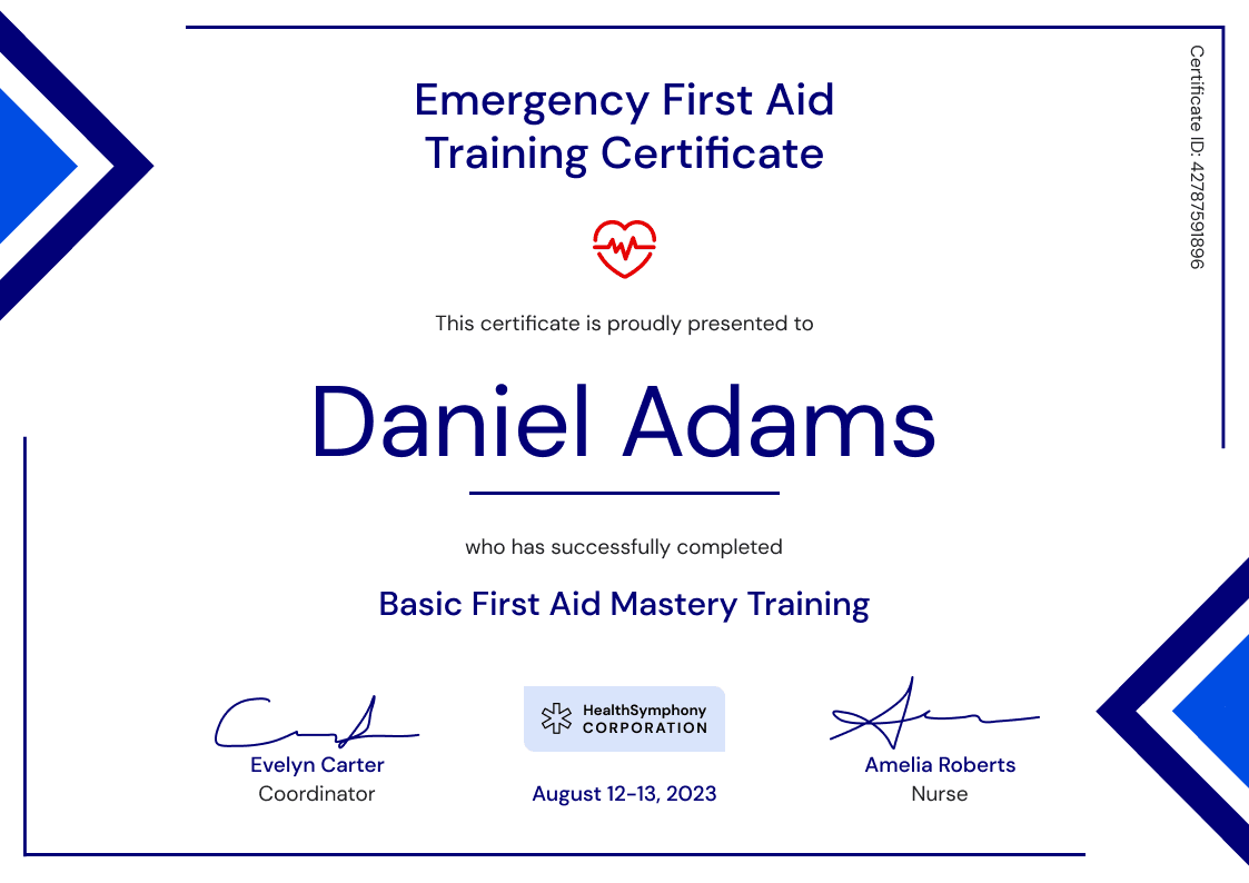 Free First-Aid Certificate Templates - Download & Edit