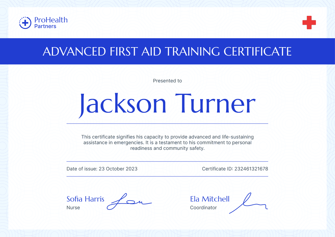 Free First-Aid Certificate Templates - Download & Edit