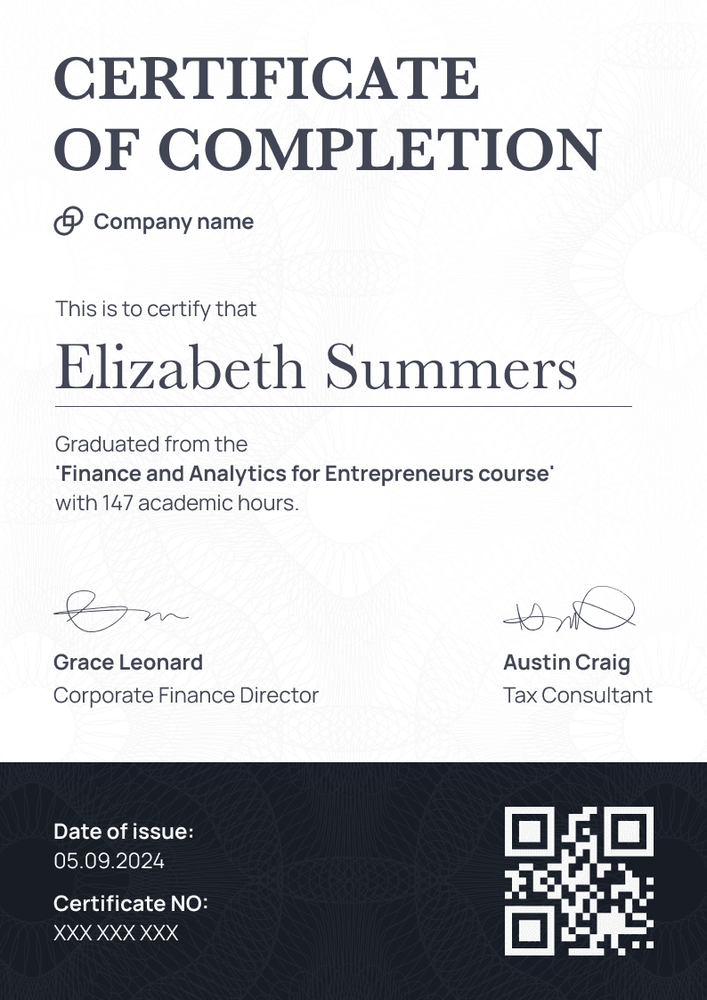 Practical and professional completion certificate template