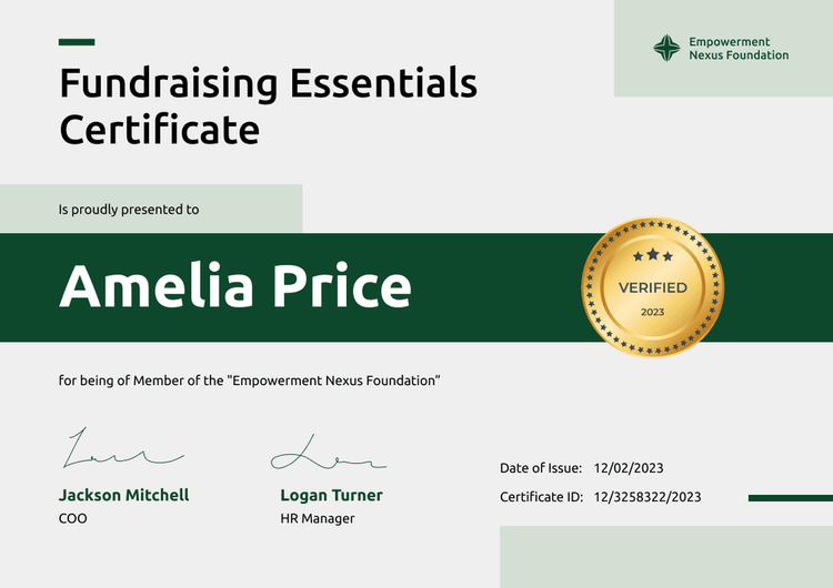 Contemporary and professional non-profit certificate template