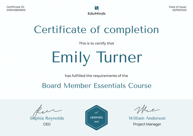 Clean and professional non-profit certificate template