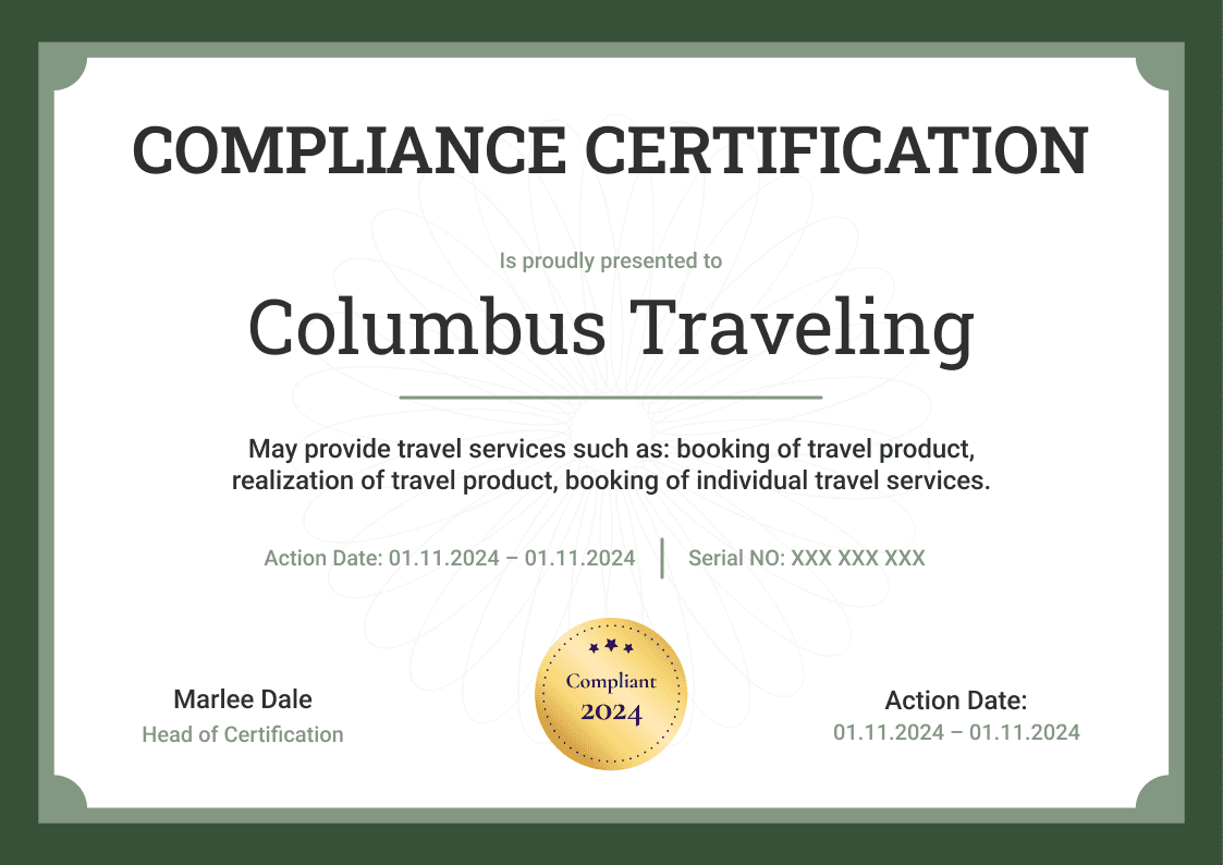 Compliance Certificate Templates Download for Free Certifier