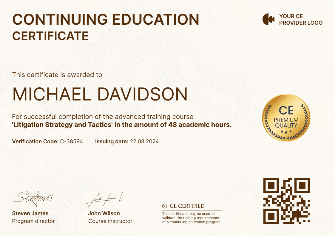 Continuing Education (CE) Certificate Templates Free to Edit