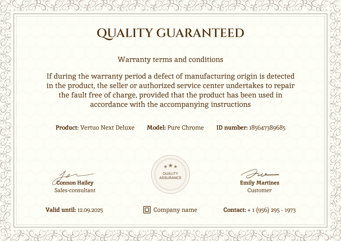 Free Warranty Certificate Templates Download and Customize