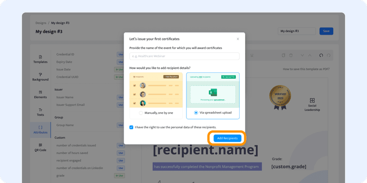 Automatic certificate generator using Excel or Google Sheets Automatic certificate generator using Excel or Google Sheets