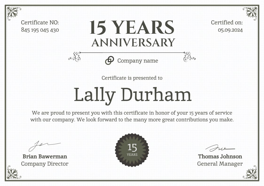 Work Anniversary Certificate Templates Free to Edit Work Anniversary Certificate Templates Free to Edit