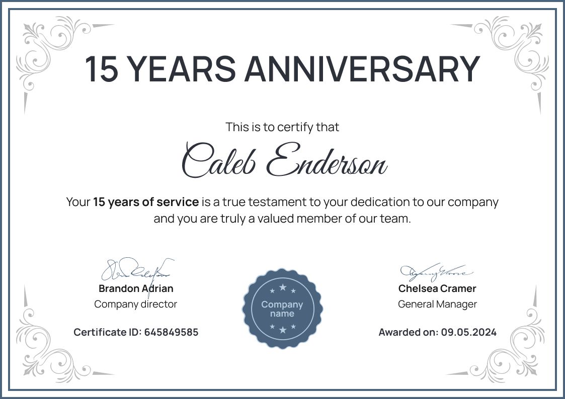 Work Anniversary Certificate Templates Free To Edit Work anniversary certificate templates free to edit