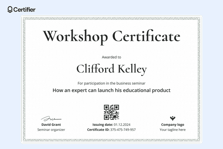 Image 4 for Workshop Certificate Template