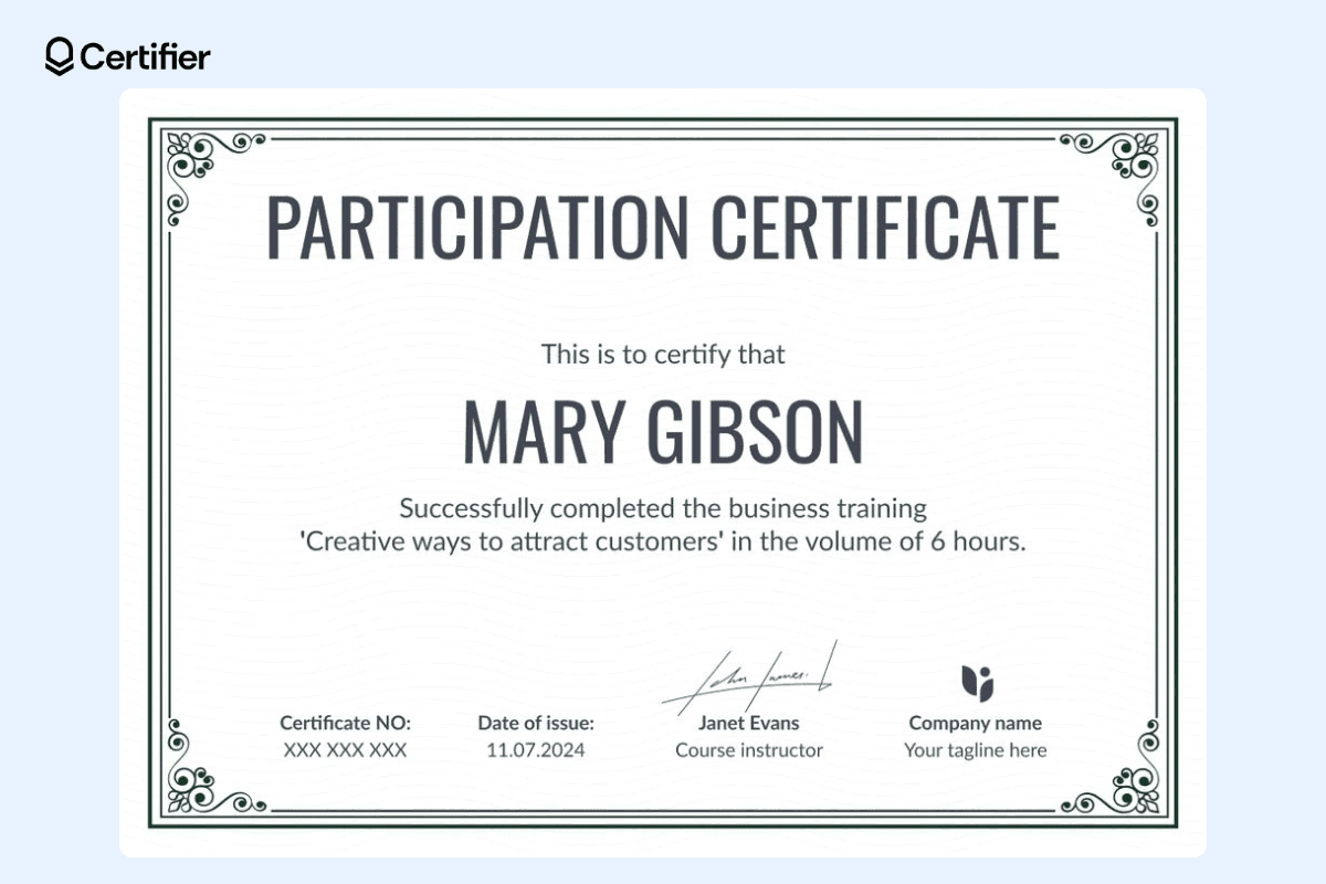 Image 7 for Certificate Of Participation In Workshop Template