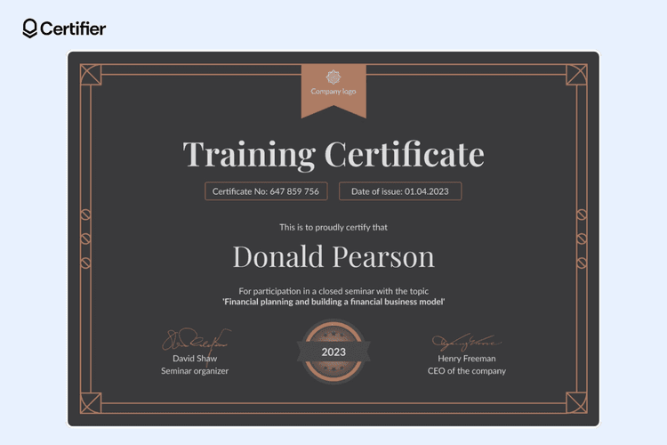 25 Free Training Certificate Templates