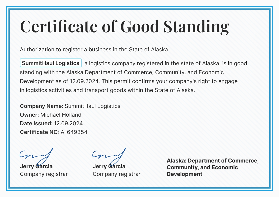 Free Certificate of Good Standing Templates Easy to Download