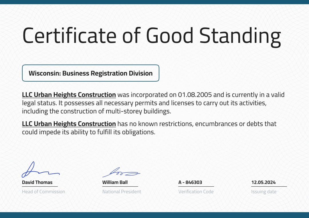 Free Certificate of Good Standing Templates Easy to Download Certifier