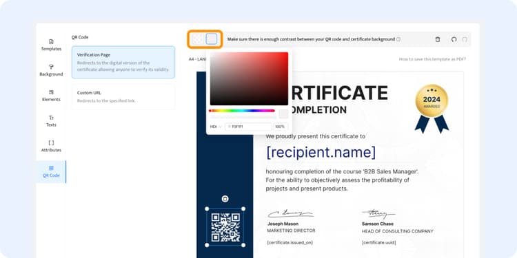Validation Qr Code Generate QR Code for Certificate | Certifier - #1 on G2