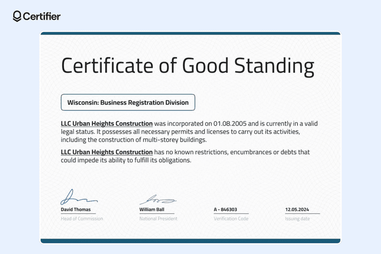 15 Certificates of Good Standing 15 Certificates of Good Standing