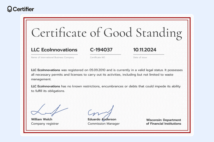 15 Certificates of Good Standing 15 Certificates of Good Standing