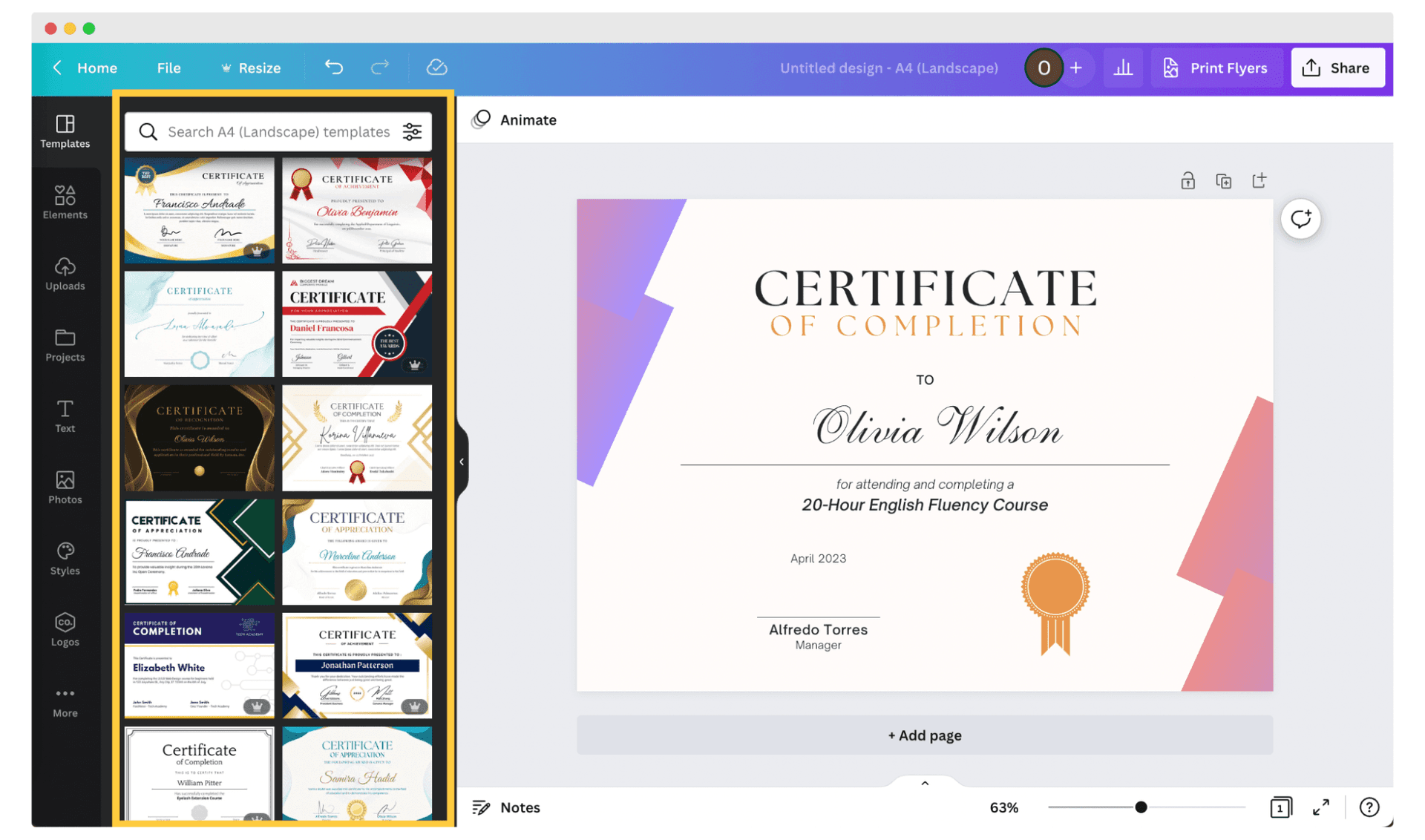 How to Create Certificate in Canva StepByStep Manual