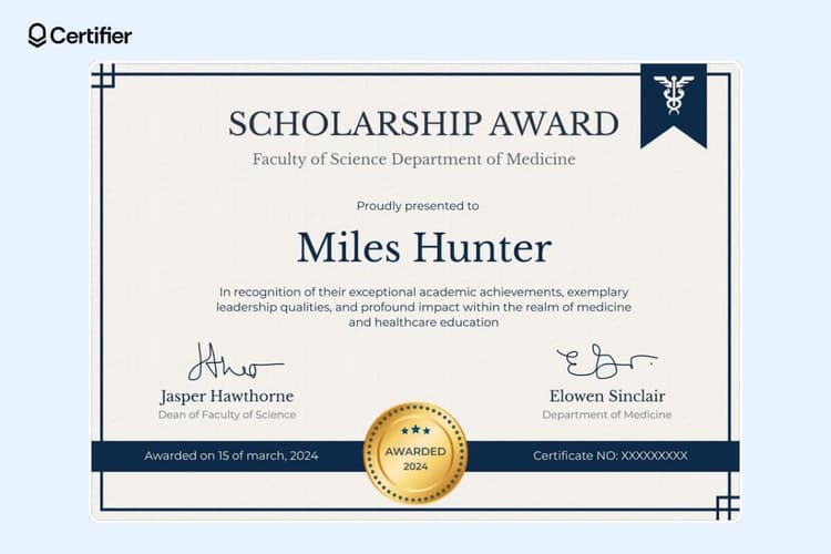 15 Free Scholarship Certificate Templates to Download 15 Free Scholarship Certificate Templates to Download