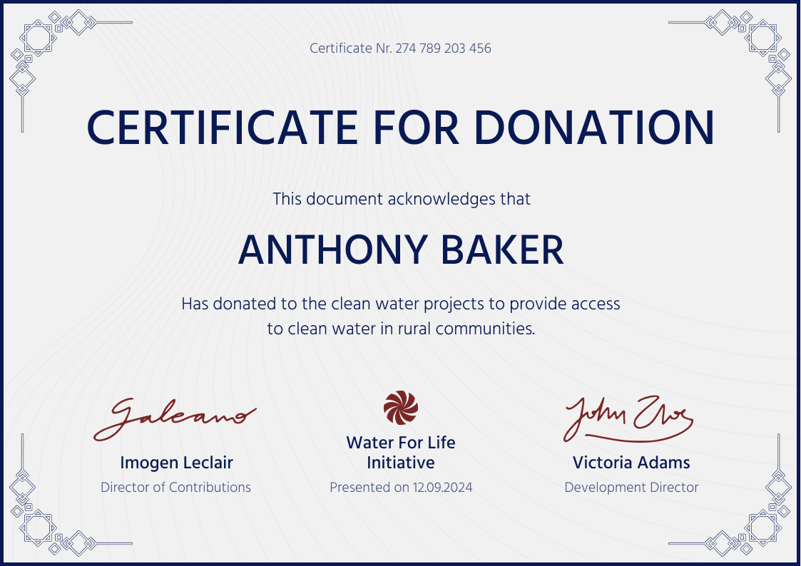 Donation Certificate Templates Free to Edit and Download Certifier