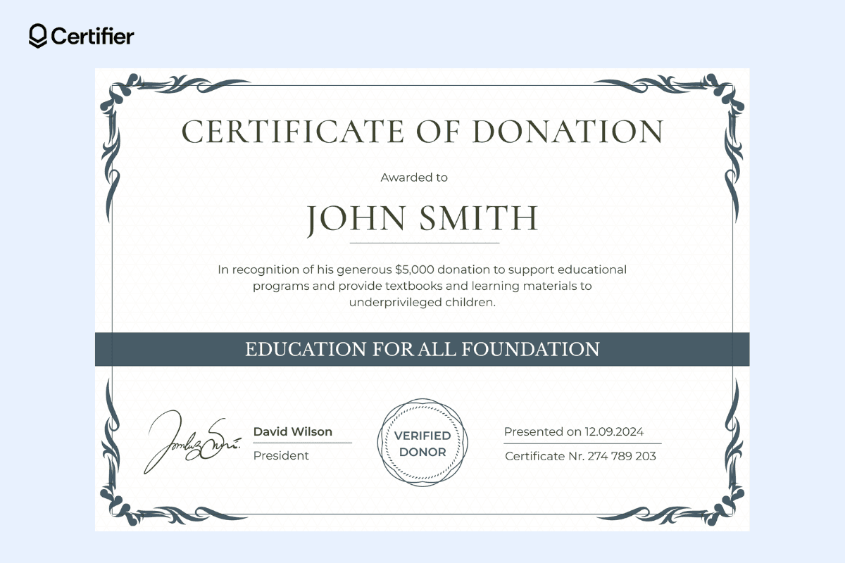 15 Donation Certificate Templates to Download