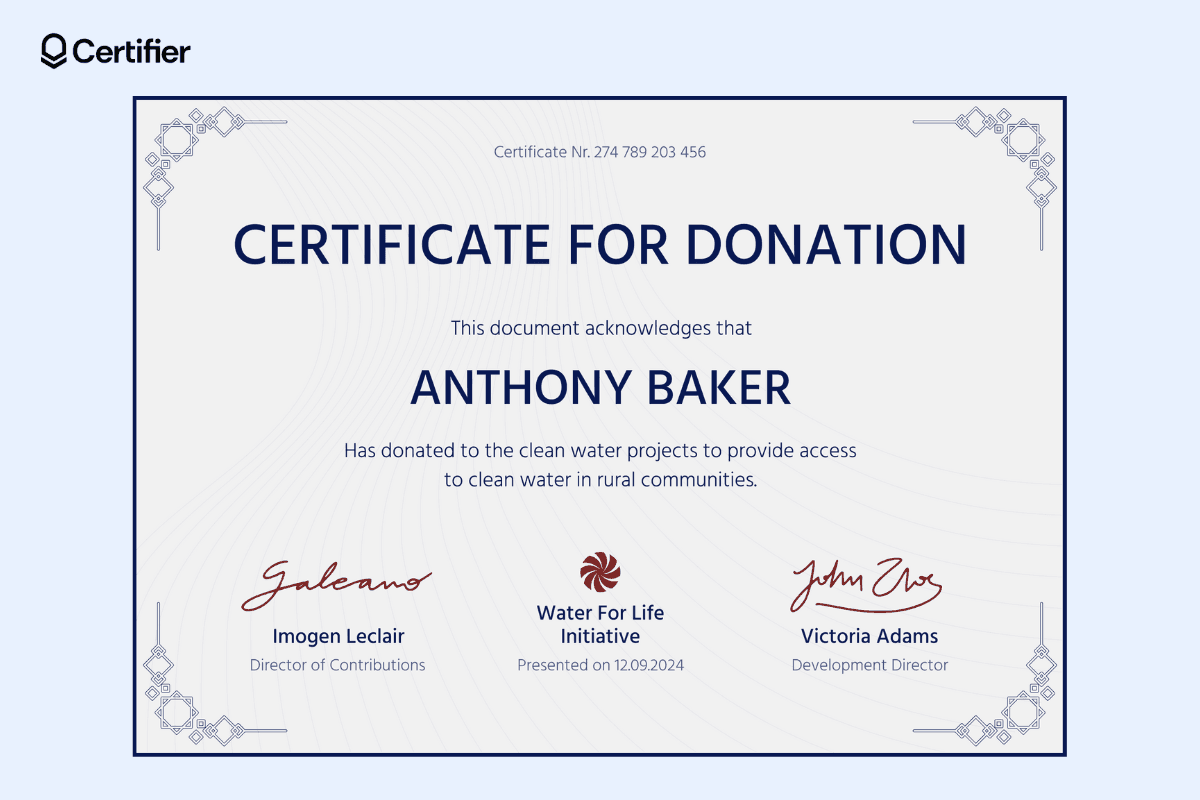 15 Donation Certificate Templates to Download