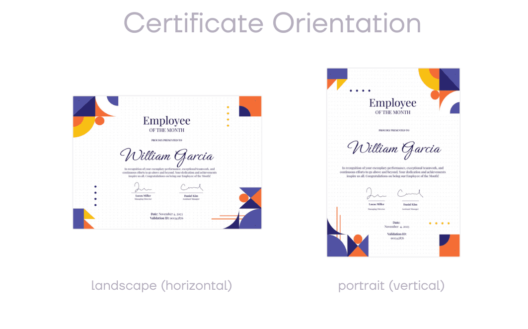 Wht Certificate Layout What Is the Ideal Certificate Size?