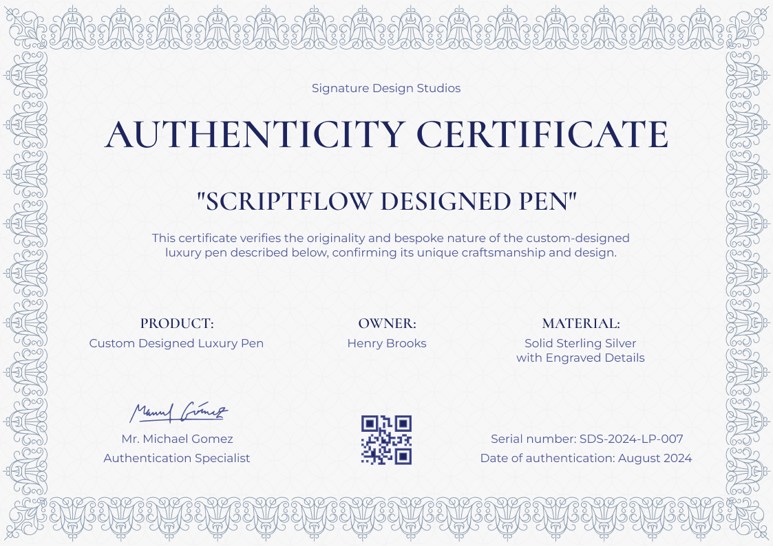 Authenticity Certificate Templates – Free & Customizable